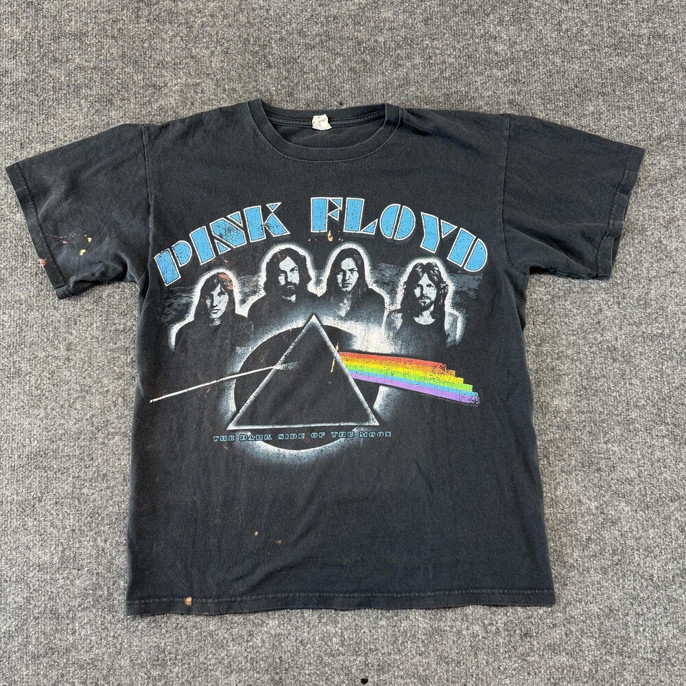 Vtg Pink Floyd Dark Side Of The Moon Shirt Mens Medium Black Anvil Band Tee